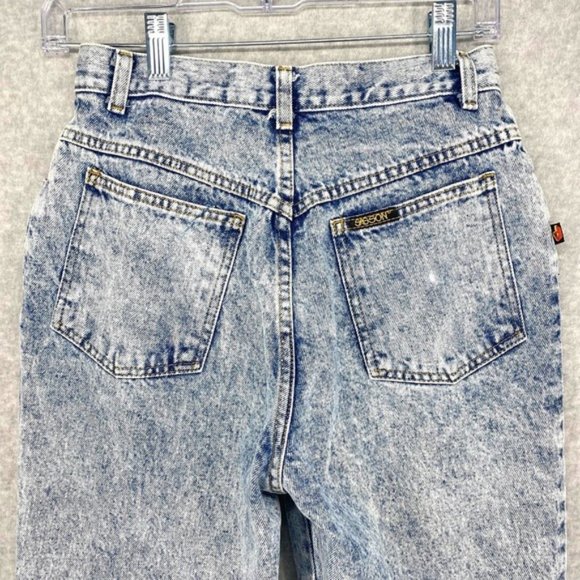 VTG Sasson Women's Blue Jeans Acid Wash Mom Zip Ankle High Waisted 80s Jr 5 - Picture 6 of 13
